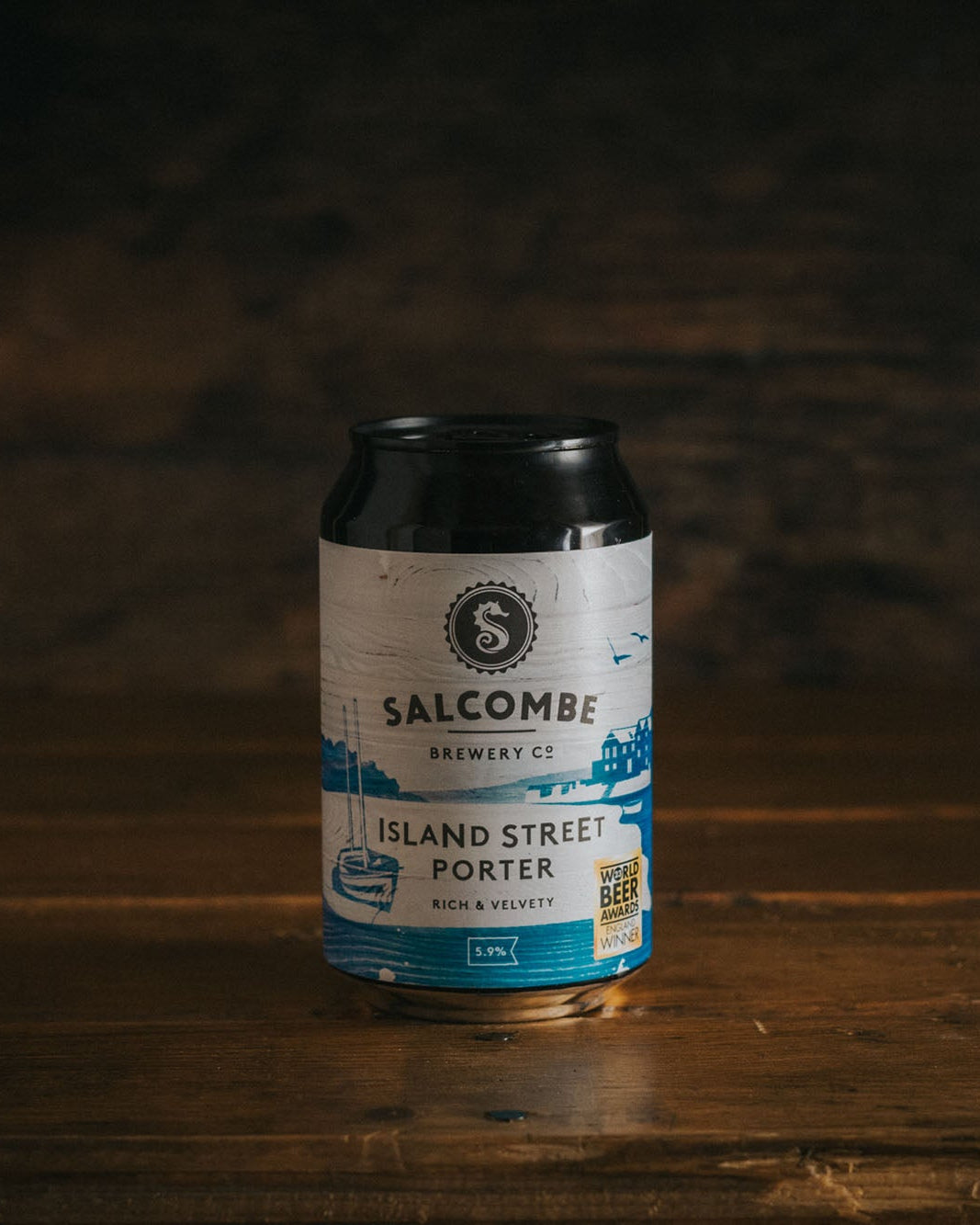 A 330ml can of Salcombe Brewery's Island Street Porter.