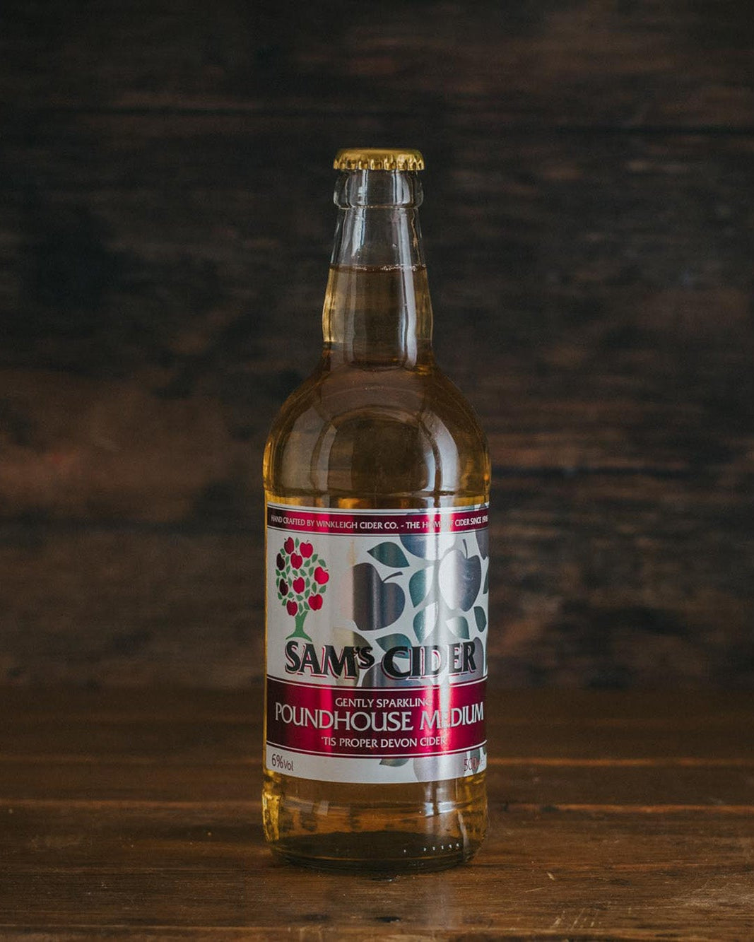 A 500ml bottle of Sam's Poundhouse Medium.