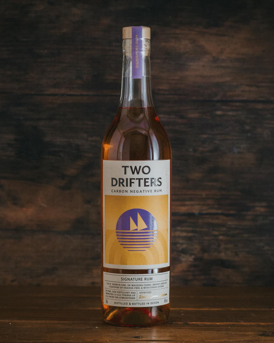 A 70cl bottle of Two Drifters Signature Rum.
